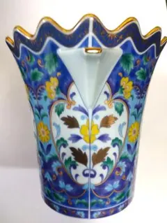 美濃焼 正峰窯 青華 フラワーポット 花瓶 ヤマジイJAPAN　超美品