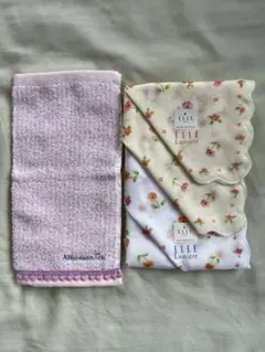 【新品・未使用】 アフタヌーンティータオルハンカチ&ELLEハンカチ２点セット