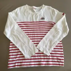 miki HOUSE 長袖カットソー ホワイト/レッドストライプ