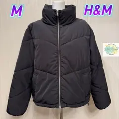 H&M ダウンジャケット　ブラック　M ショート丈　ジップアップ　C2