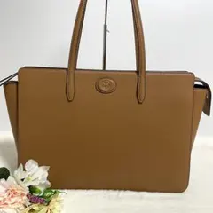 極美品 TORY BURCH ロビンソン ペブルド レザー トートバッグ A4