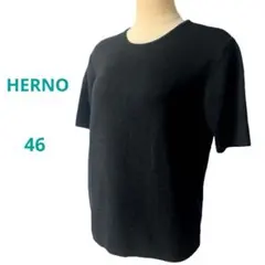 【HERNOヘルノ】ラウンドネック 半袖ニット シンプル　イタリア製　薄手のサムネイル