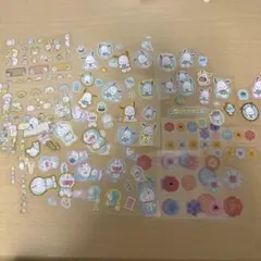 ポチャッコ ドラえもん すみっコぐらし お花 シール数枚使用済み