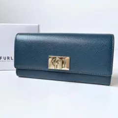 【極美品】FURLA 長財布 ターンロック フラップ お札が折れないから金運UP
