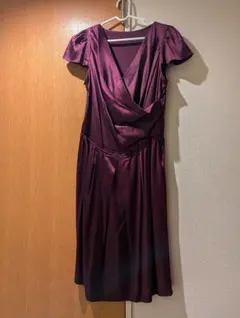 CITRUS Notes バーガンディ 半袖ワンピース