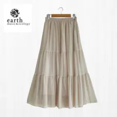 アースミュージック＆エコロジー シフォン ロングスカート ギャザー Fサイズ