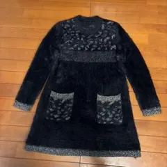 ファー風膝丈ワンピース ポケット付き
