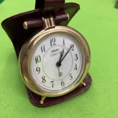 セイコー エンブレム クォーツ トラベルアラーム時計 ゴールド ケース