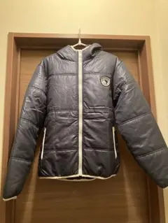 グレー フード付きジャケット 陰陽マーク