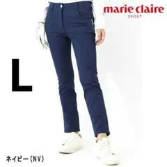 マリクレール　パンツ　Ｌ　9分丈　ネイビー　紺　ゴルフウェア　レディース