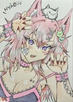 オリジナル手描きイラスト 悪魔ちゃん 女の子 - メルカリ