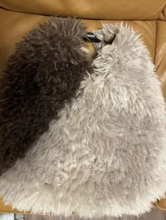 ファー素材 ハンドバッグ ブラウン ベージュ