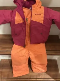 Columbia 子供用スキーウェア 3T ピンクとオレンジ