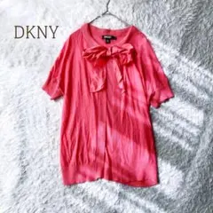 DKNY ディーケーエヌワイ　半袖シャツ　絹　シルク100 ボウタイ　ブラウスのサムネイル