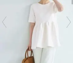 【新品未使用　タグ付き】coca ぺプラム半袖ニット