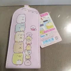 値下 淡い紫で可愛い新品 未使用 すみっコぐらし リール付き キーケース 鍵入れ