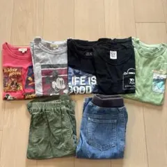 130まとめ売り　男の子　ハーフパンツ×２、半袖Tシャツ×５