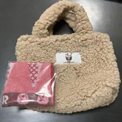 サーティワン福袋のおまけ　オリジナルボアミニトートバッグ　オリジナルハンドタオル