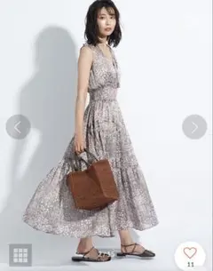 フレイアイディー　SPRINTEXプリント2wayワンピース　モカ