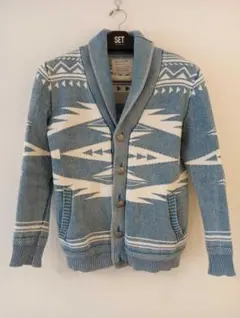 BAYFLOW ベイフロー ネイティブ柄 コンチョボタン 綿ニット 3