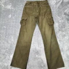 オリーブ コーデュロイ カーゴパンツ 150