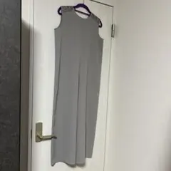 GUグレー レース ノースリーブ オールインワン