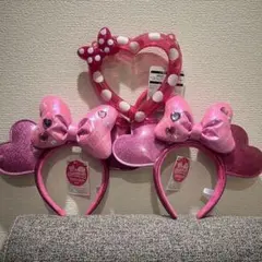 ミニーマウス カチューシャ 2個　ハートフリング