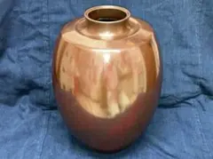 時代 般若勘渓 作 砂張 波状文 花瓶 銅器 在銘 作家物 約3.7kg 茶道具 時代 般若勘渓 作 砂張 波状文 花瓶 銅器 在銘 作家物 約3.7kg 茶道具