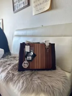 nicolelee ブラウンハンドバッグ