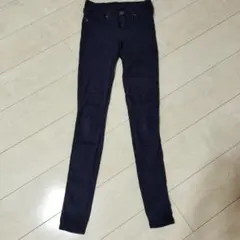 スキニーデニム ダークブルー ハイウエスト