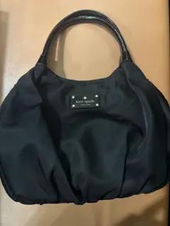 ケイトスペード　ハンドバッグ　ナイロン　黒　ロゴ　肩掛け