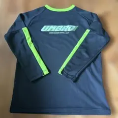 UMBRO 長袖シャツ 黒/蛍光黄色　140