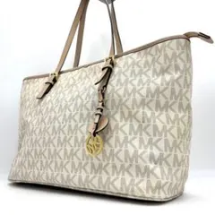 【美品】マイケルコース トートバッグ 大容量 A4 MK 肩掛け PVCレザー