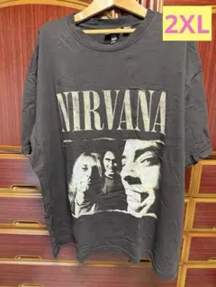 H&M NIRVANA ルーズフィット ビンテージライクプリントTシャツ 2XL
