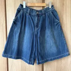 shuca シュカ　デニム ハーフ パンツ　M　ジーンズ　ネイビー　紺