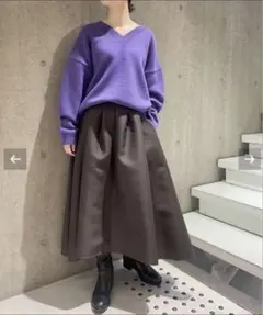 【定価¥17600 】極美品　IENA ダブルサテンタックフレアスカートのサムネイル