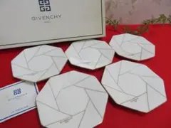 （6ee2322）Givenchy　八角形プレート5枚セット　ケーキ皿　ホワイト