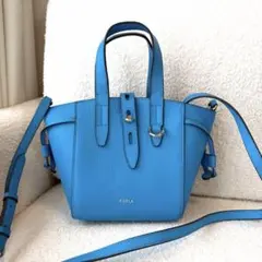 FURLA レザー トートバッグ 青
