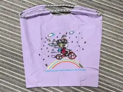 最終お値下げ【新品】刺繍ナイロンエコバッグ（Mサイズ）パープル