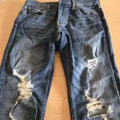 HOLLISTER　ダメージ加工ブルーデニムパンツのサムネイル