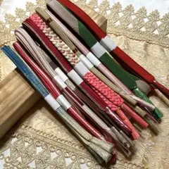 着物-帯締め１０本（やや傷や汚れあり〜傷や汚れあり）練習用・コーディネート試し②