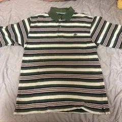 Timberland 緑と白のストライプポロシャツ