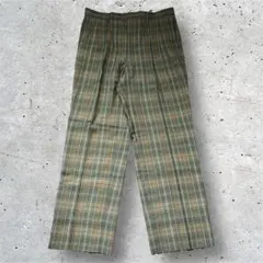 H&G グリーン チェック スラックス 日本製