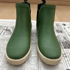 Lサイズ　グリーン ラバー ショートブーツ