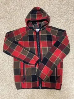 【Columbia】フリースパーカー チェック柄（赤、黒、茶）Ｍサイズ