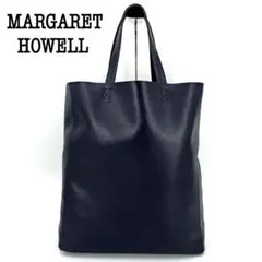 【定番】MARGARET HOWELL ソフトレザートートバッグ 濃紺 A4収納
