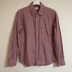 GLOBAL WORK 赤/白のチェック 長袖シャツ