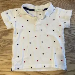 BEAMS mini ハート柄ポロシャツ 90