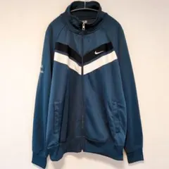 ナイキ NIKE トラックジャケット スタンドカラー 切替 XL 紺 ポリ