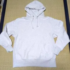 【極々美品✨】GU ライトグレー系 フード付きヘビーウェイトスウェットパーカ　L